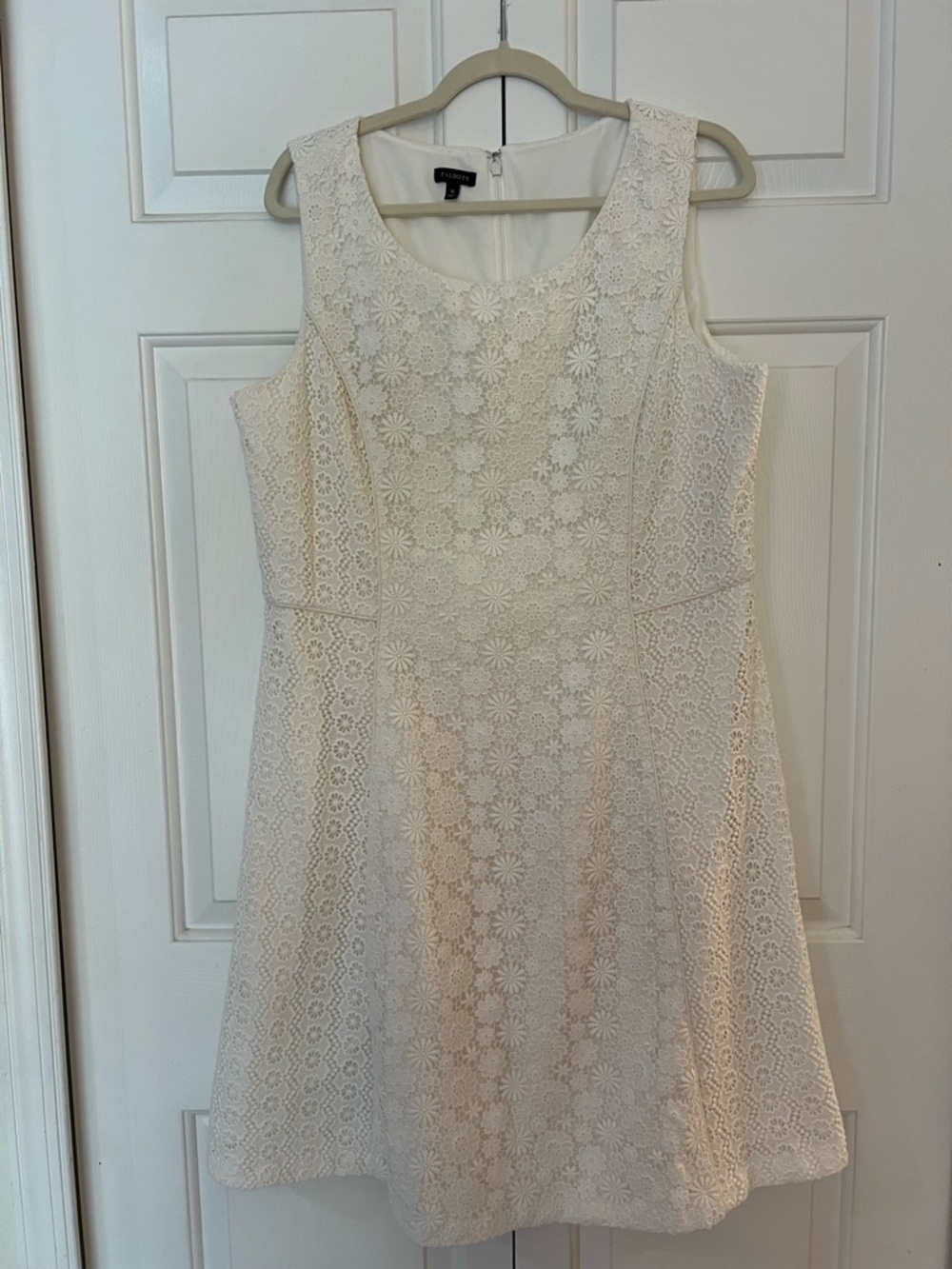 Talbots White Floral Lace Sleeveless Midi Dress Size 16